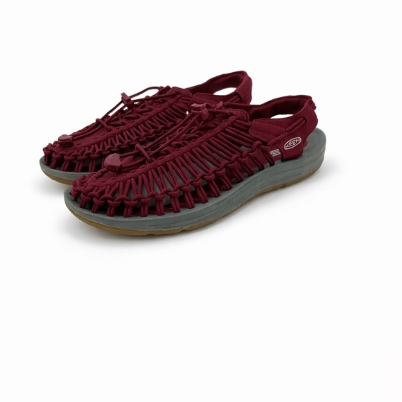 KEEN UNEEK Burgundy Cord Sandals Lightweight Comfort Outdoor Slip-On Shoes SZ 10 - Picture 2 of 16